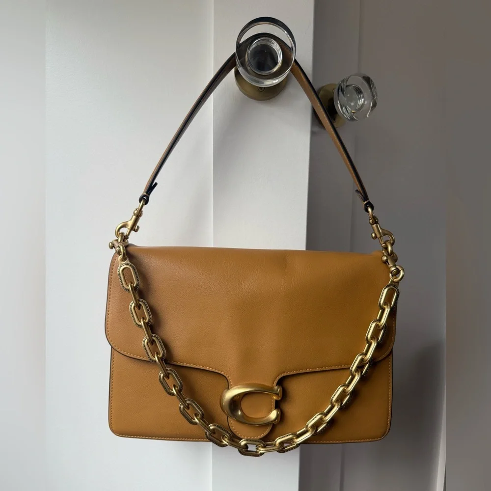 Coach Soft Chain Tabby Leather Shoulder Bag - Picture 1 of 4